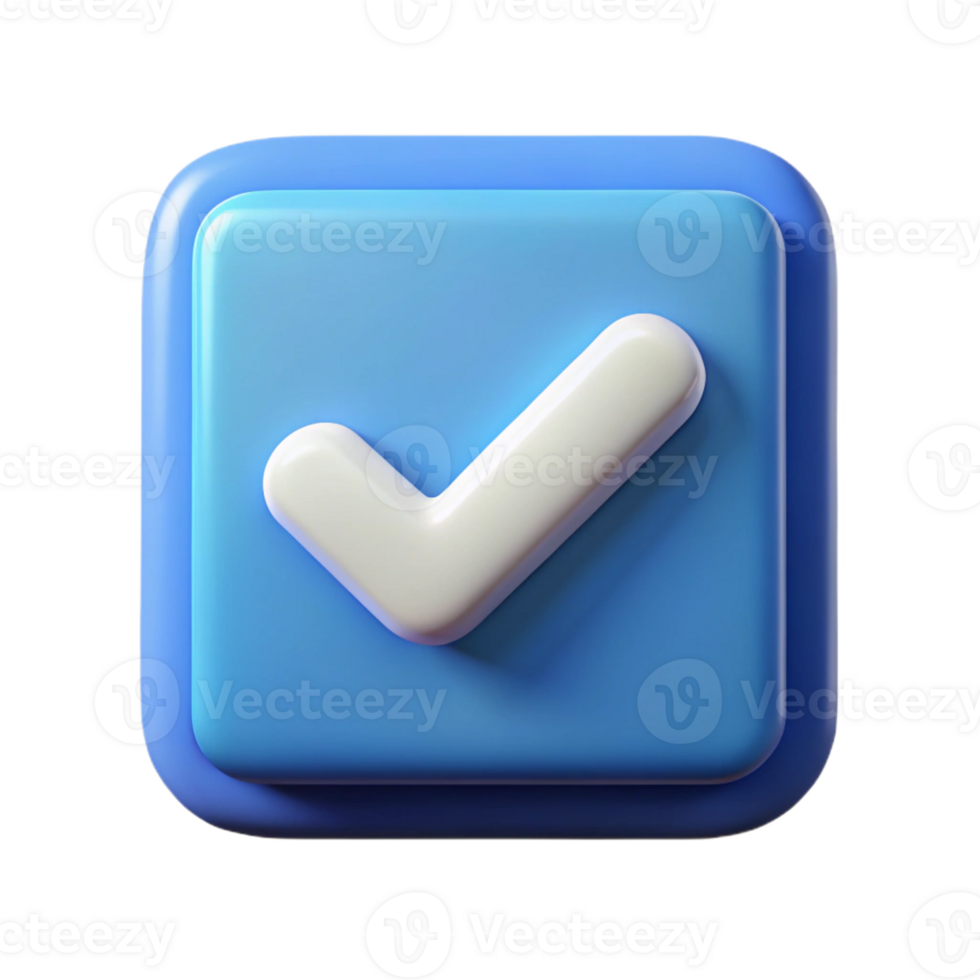 majestic surreal Checkmark icon in a square box. Minimal design, crisp edges with Scalable Design. handcrafted png
