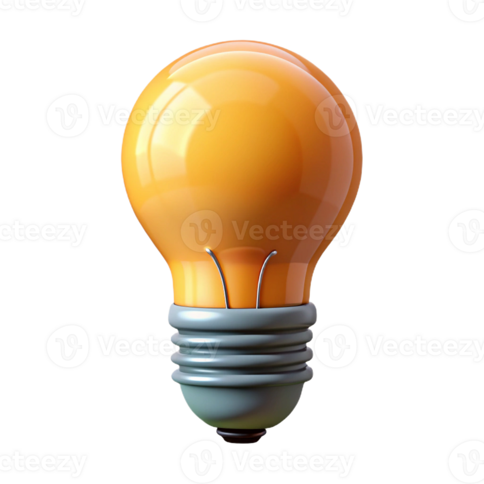 distinguished organic Monoline lightbulb with clean lines. Flat color, with Scalable Design. museum quality png