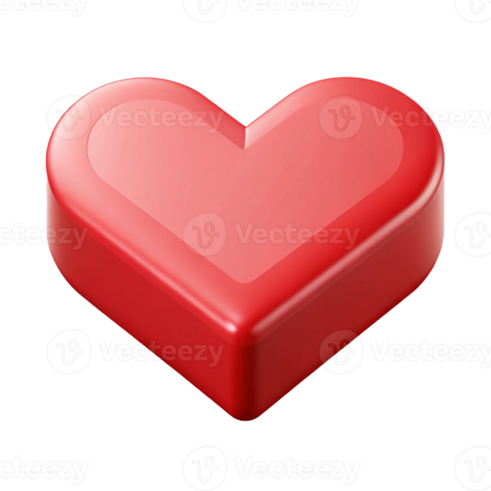 joyful exquisite Symmetrical isometric heart, minimal, red with Scalable Design. genuine png
