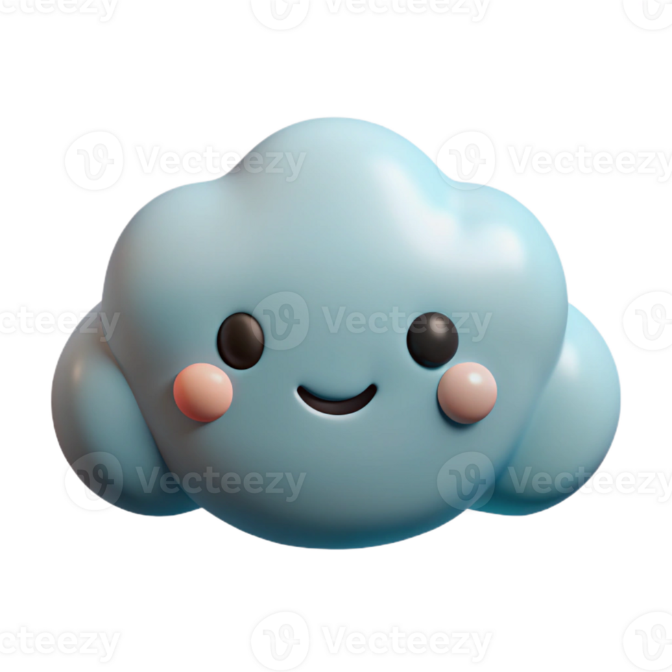 immaculate art deco A friendly cloud character with rounded edges. Clean lines, flat color, with Scalable Design. high quality png