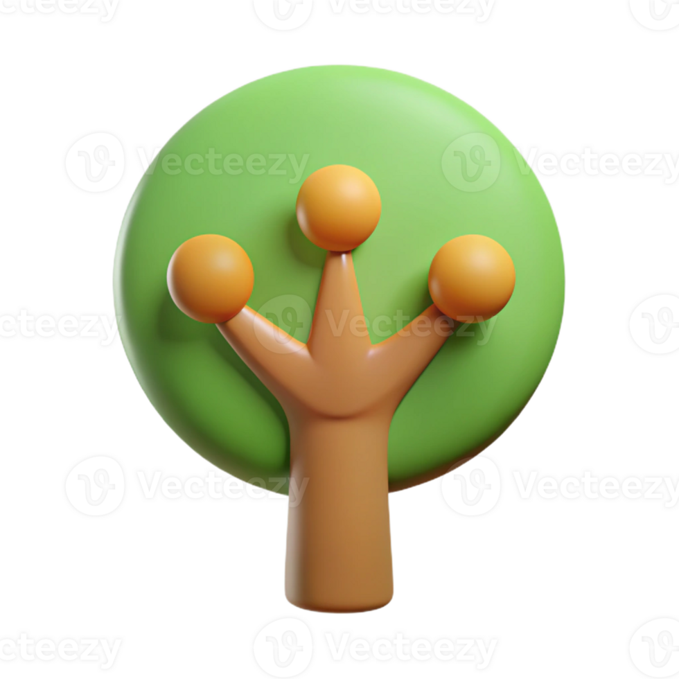 playful wonderful Logo depicting a simplified tree with a circular crown. Single-weight stroke, scalable, flat color with Scalable Design. 8K png