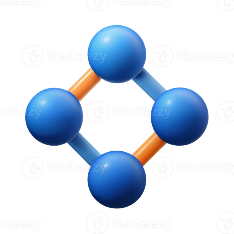 exemplary futuristic Abstract logo of four connected dots. Crisp edges, flat color, with Scalable Design. sharp png