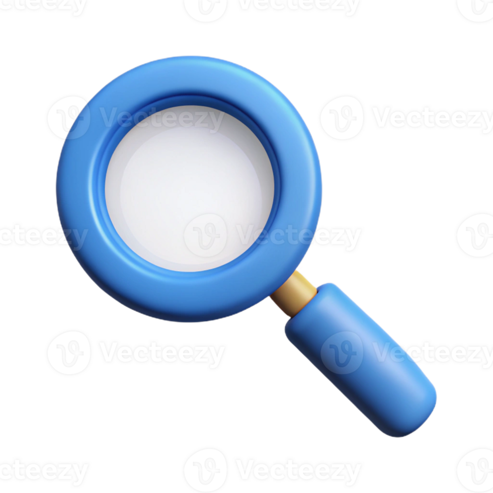 radiant whimsical contemporary Magnifying glass icon with a circular lens. Clean lines, minimal design with Scalable Design. handcrafted png