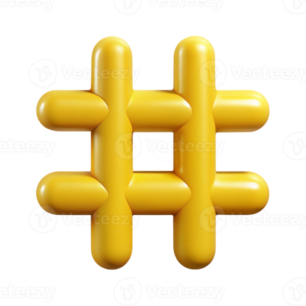 whimsical glorious Clean lines, symmetrical hashtag symbol. Flat yellow, with Scalable Design. museum quality png