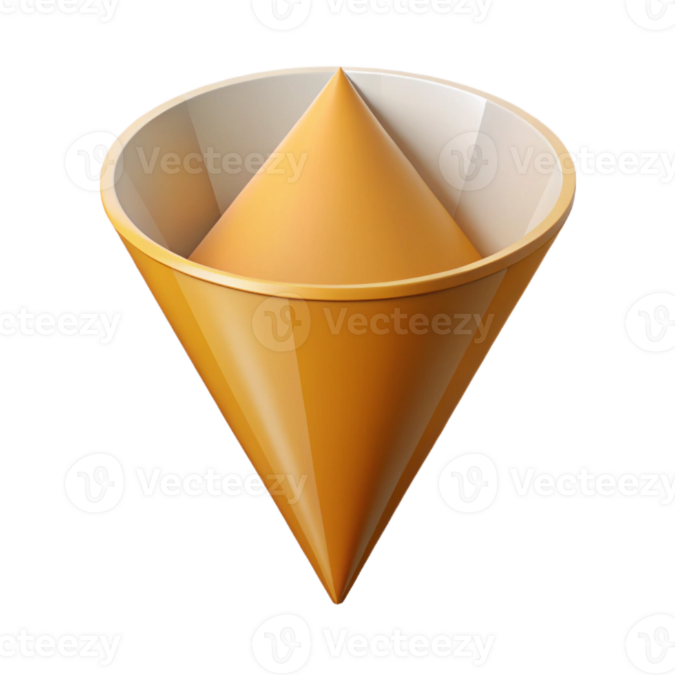 majestic dramatic futuristic Geometric logo of a cone. Clean lines, minimal, crisp edges with Scalable Design. premium png