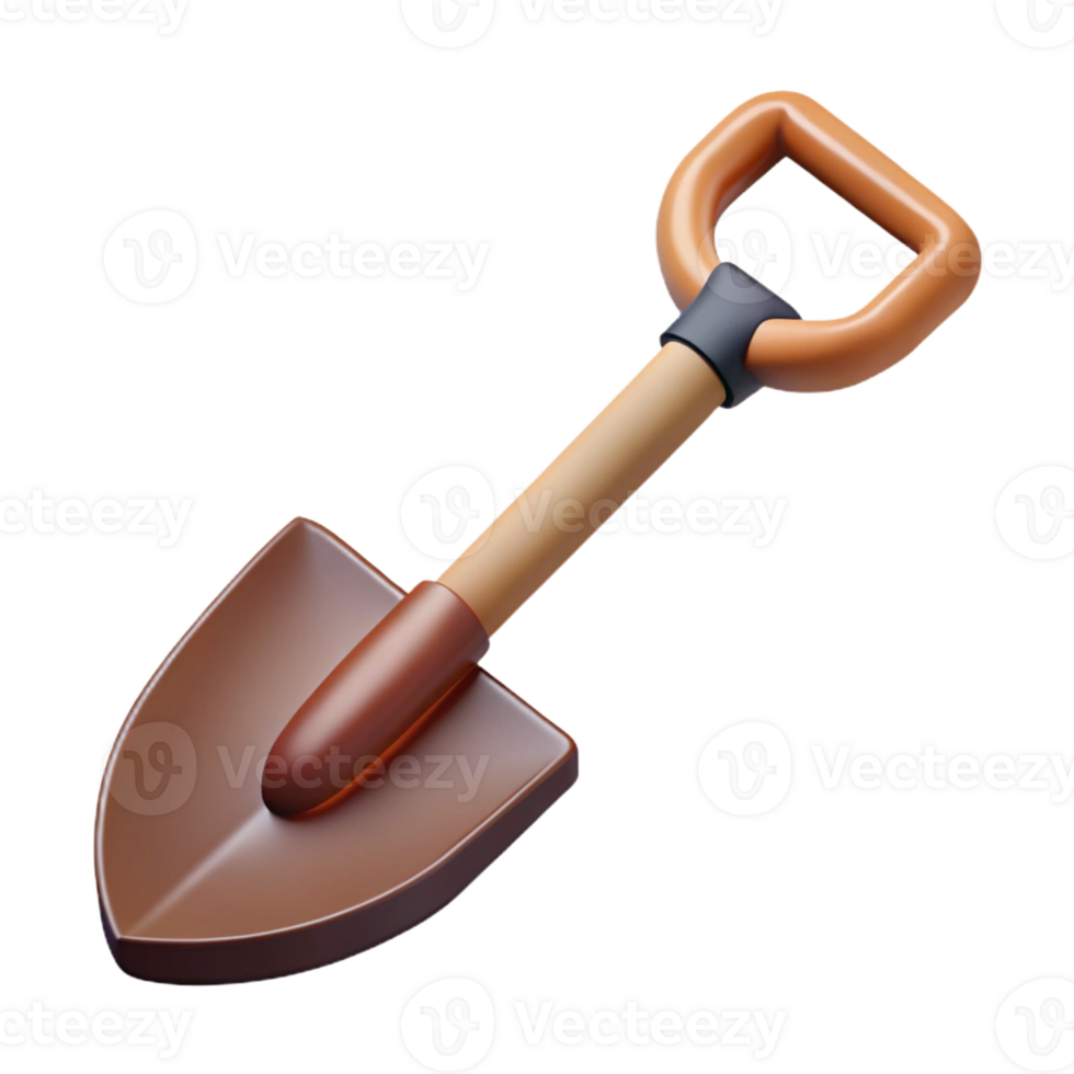 pristine remarkable Scalable isometric shovel, sharp edges, brown with Scalable Design. png