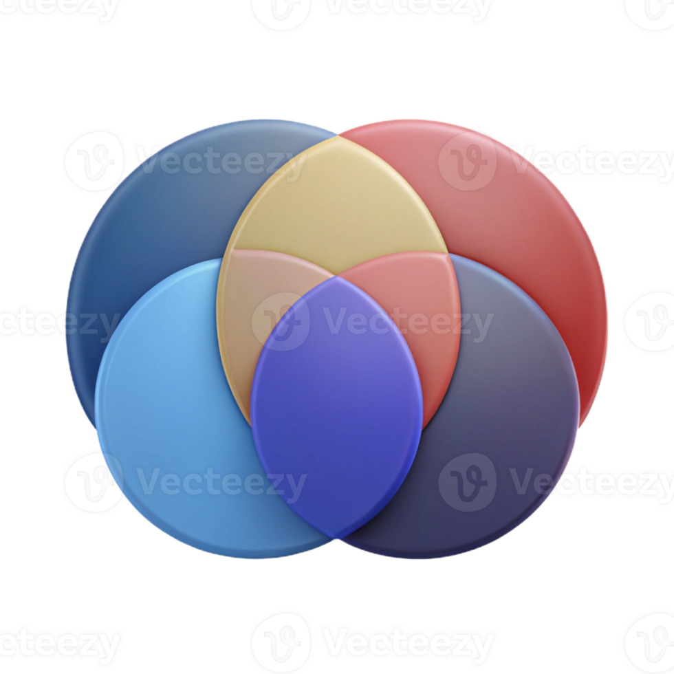 majestic celebrated Venn diagram with two overlapping circles. Crisp edges, solid colors, symmetrical with Scalable Design. png