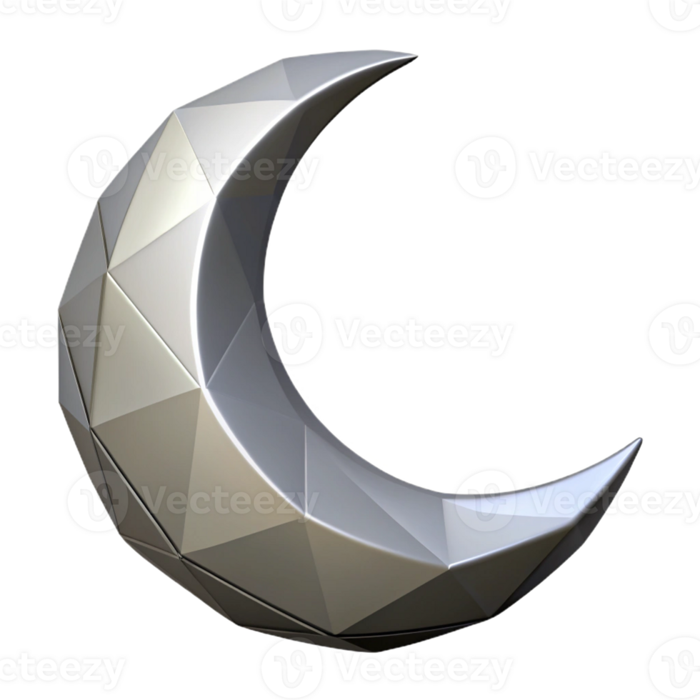 splendid distinctive Geometric crescent moon with crisp edges. Flat silver color. FORMAT with Scalable Design. png
