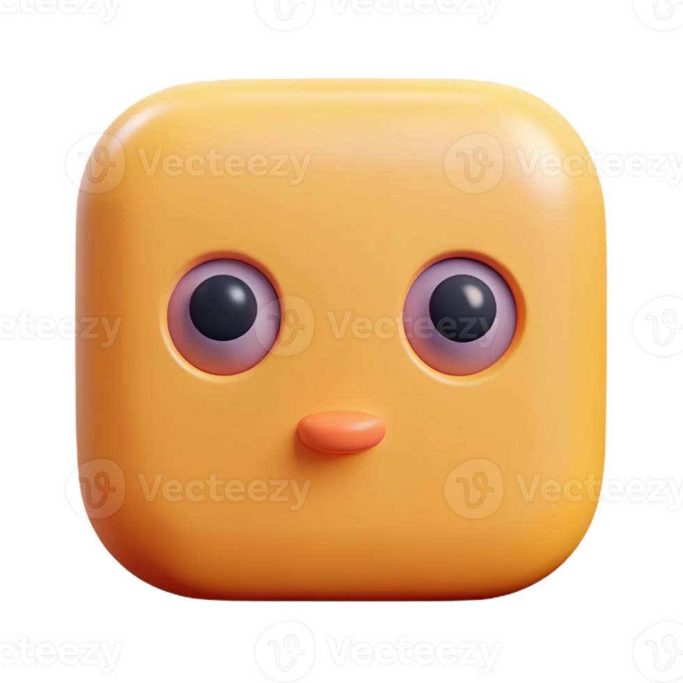 striking urban Geometric square character with rounded corners and a single eye. Flat color, crisp edges, with Scalable Design. premium png