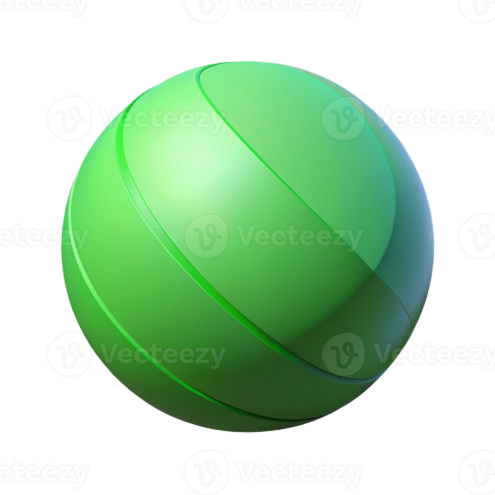 hypnotic unparalleled Isometric sphere, flat green color, minimal design, crisp edges with Scalable Design. png