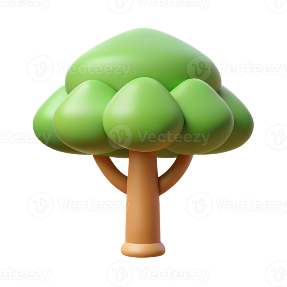striking distinctive Flat color tree icon with circular canopy. Minimal design, clean lines. Symmetrical with Scalable Design. png