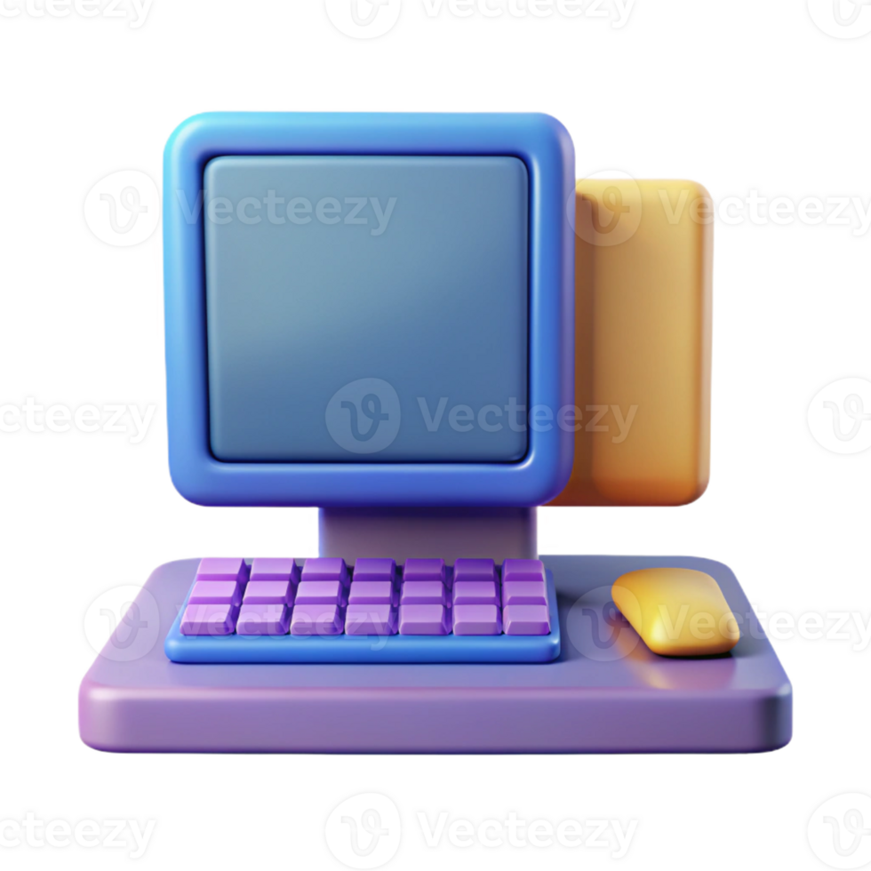 romantic gorgeous Computer icon with a monitor and keyboard. Flat color, with Scalable Design. impeccable png