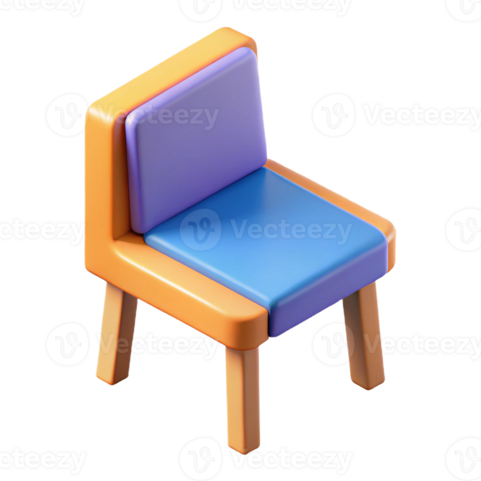 nostalgic alluring Isometric chair, minimal design, flat color, crisp edges with Scalable Design. exclusive png