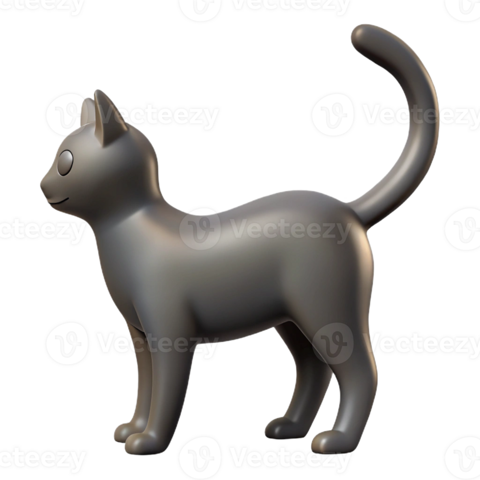 exquisite industrial Silhouette of a playing cat. Clean lines, minimal design, with Scalable Design. gallery standard png