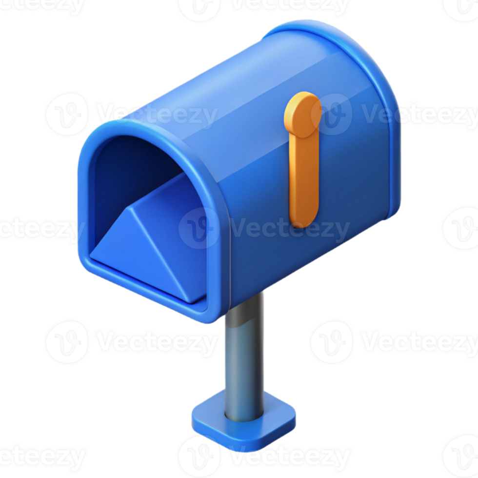 dramatic creative Scalable isometric mailbox, sharp edges, blue with Scalable Design. detailed png