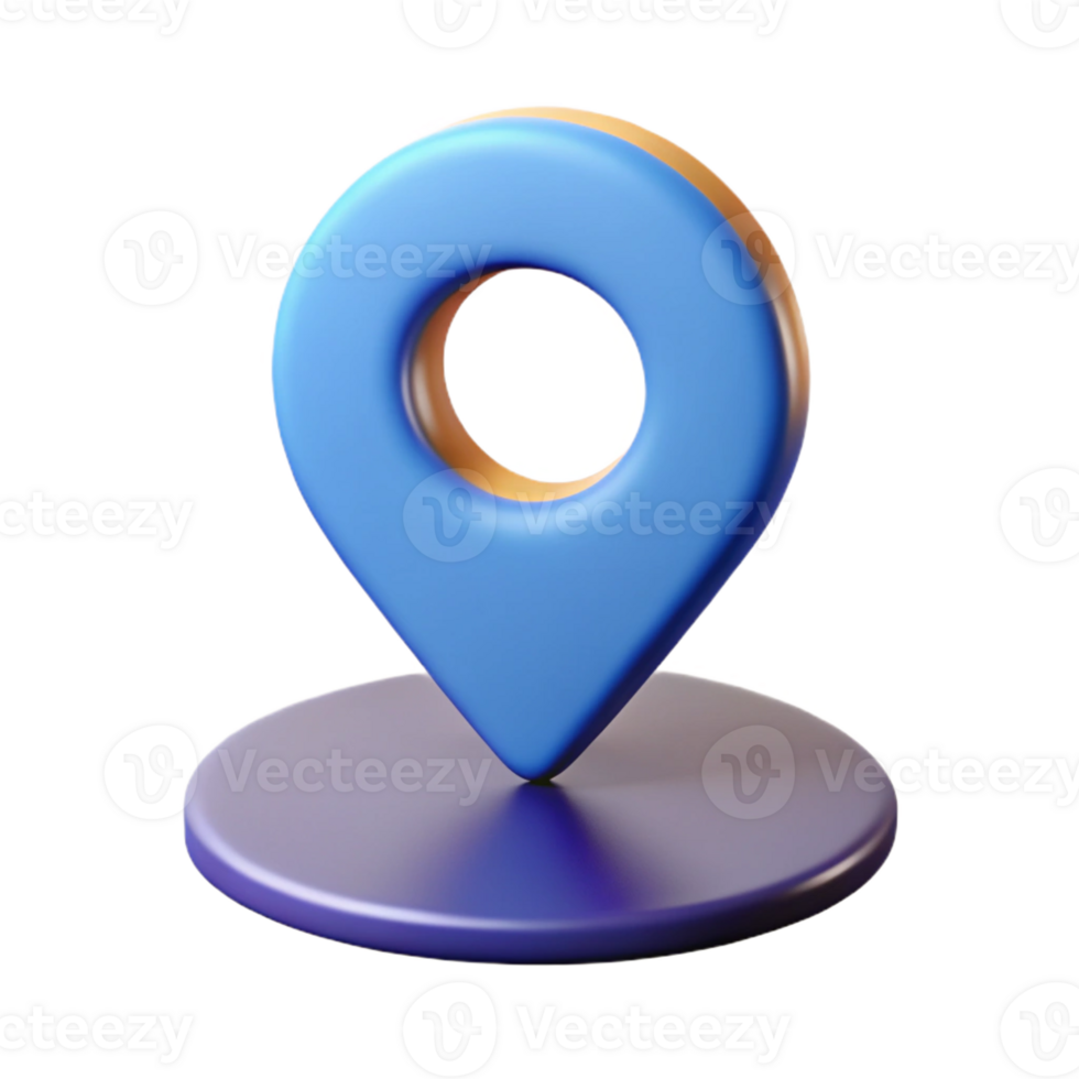 glorious futuristic Location pin icon with a circular base. Flat color, with Scalable Design. 8K png