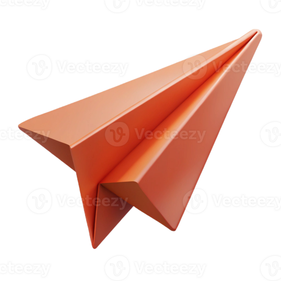 passionate dramatic Paper airplane with folded wings. Clean lines, minimal design, with Scalable Design. crisp png