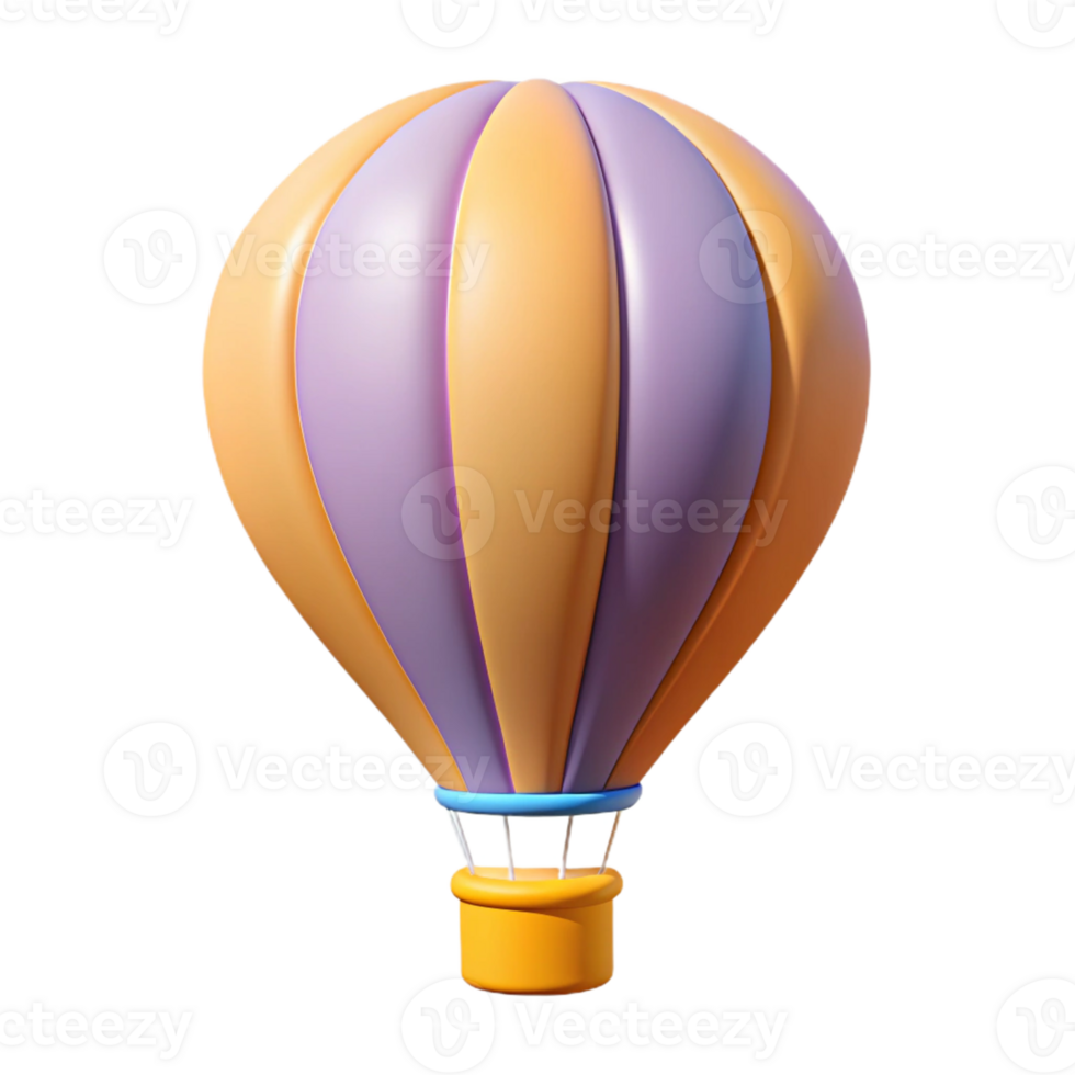 elegant celebrated Flat color illustration of a hot air balloon with crisp edges with Scalable Design. png