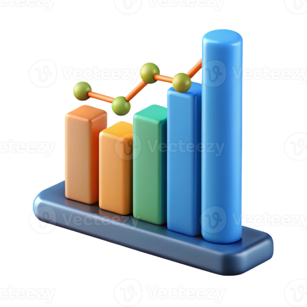 vibrant joyful classic Horizontal bar graph with five data points. Clean lines, crisp edges, minimal design with Scalable Design. precision png
