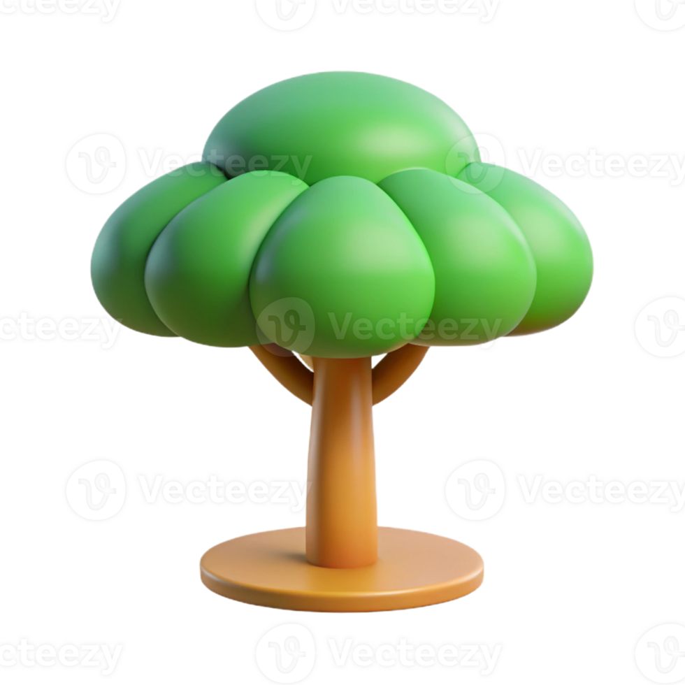 impressive bold avant-garde Flat color tree icon with circular canopy. Minimal design, clean lines. Symmetrical with Scalable Design. perfect clarity png
