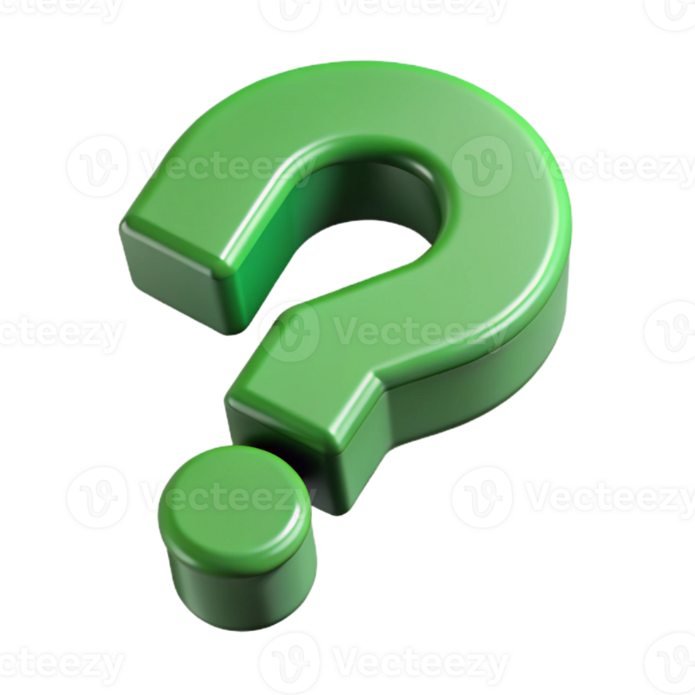 fascinating bold impressionist Clean, geometric question mark in flat green. with Scalable Design. premium png