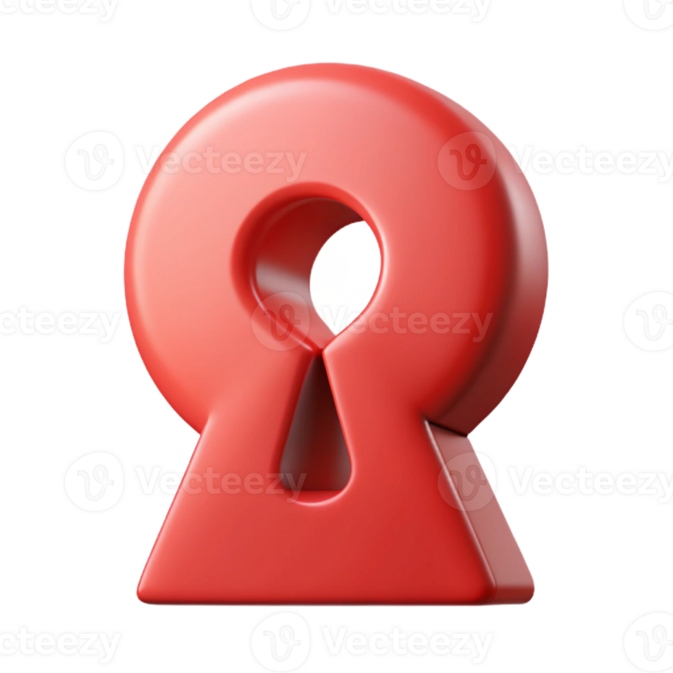 beautiful exemplary Scalable abstract shape resembling a keyhole, flat red with Scalable Design. png