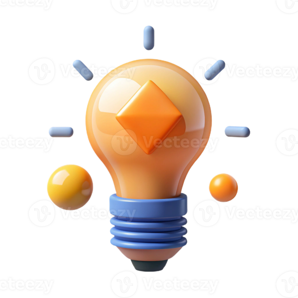 signature urban Flat color illustration of a lightbulb. Clean lines, scalable, geometric with Scalable Design. professional png