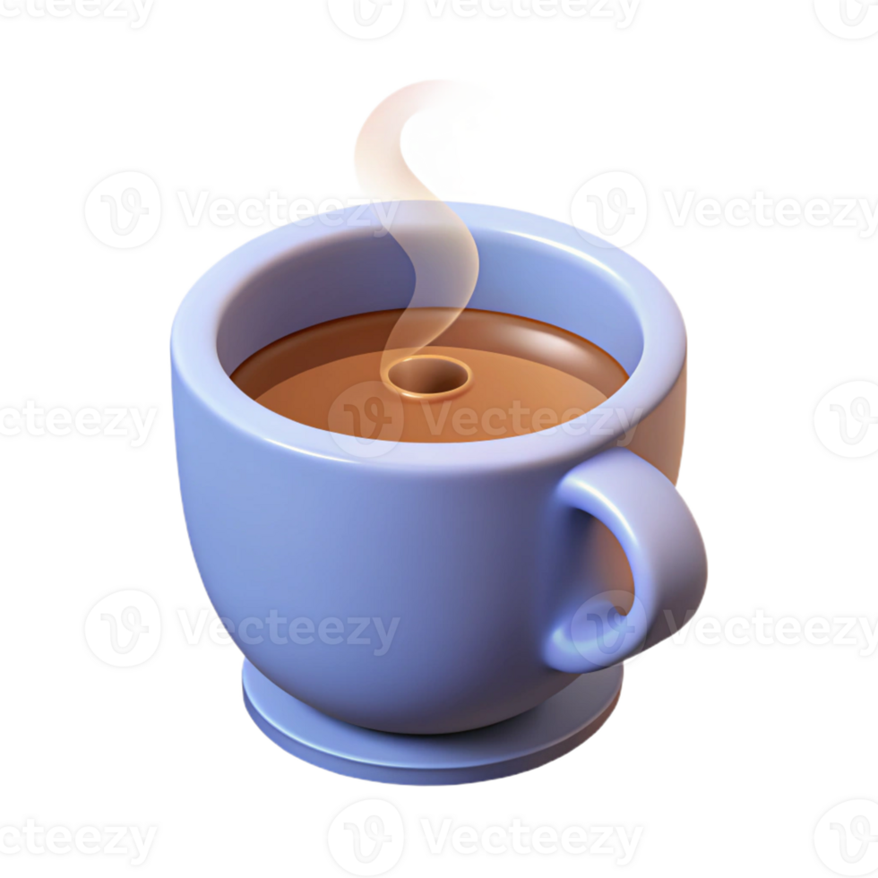 striking exemplary Isometric coffee cup with steam. Flat color, clean lines with Scalable Design. png