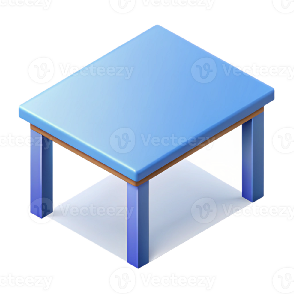 harmonious radiant Isometric table, symmetrical design, clean lines, with Scalable Design. perfect clarity png