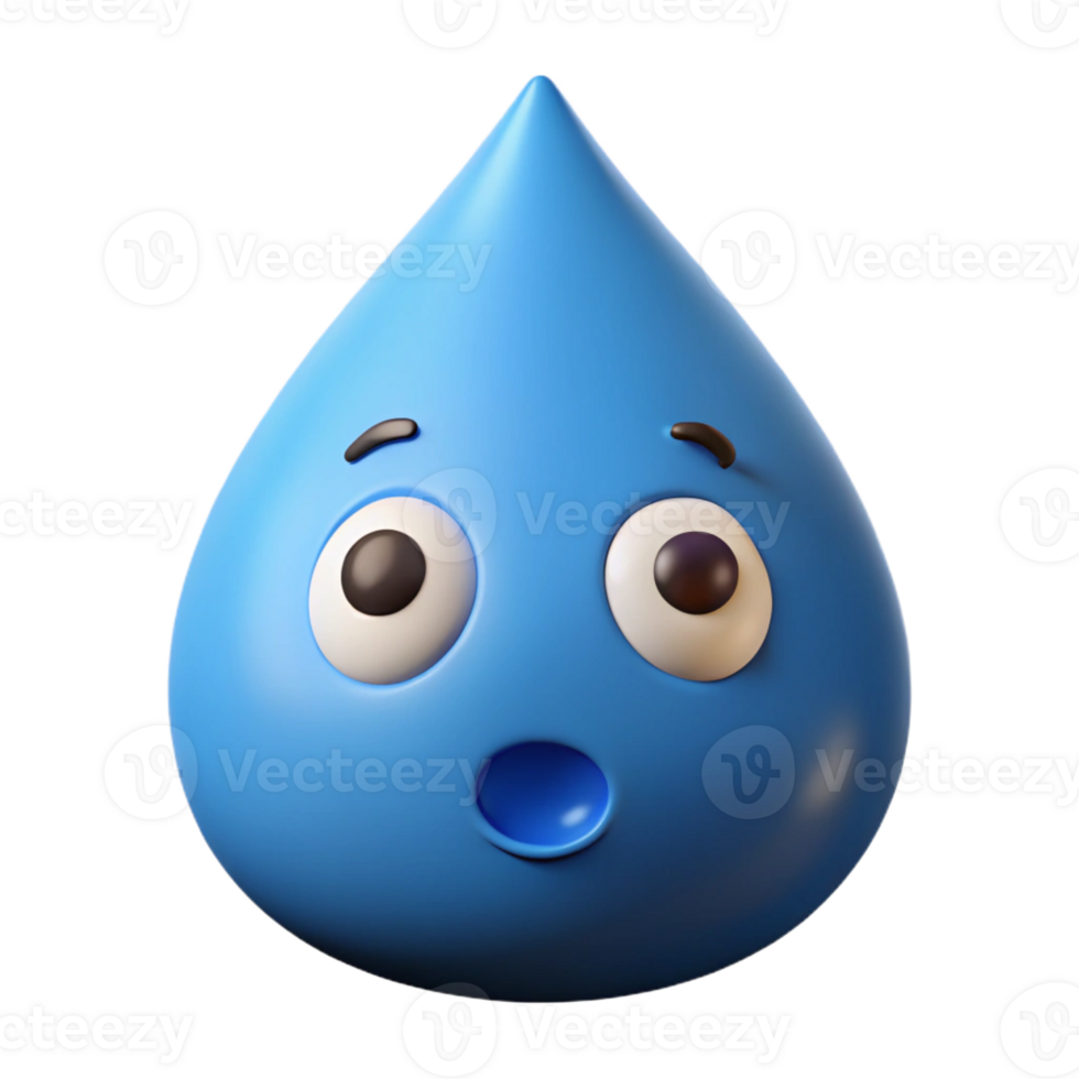 unparalleled baroque Teardrop-shaped character with a surprised expression. Crisp edges, single-weight stroke, with Scalable Design. perfect clarity png