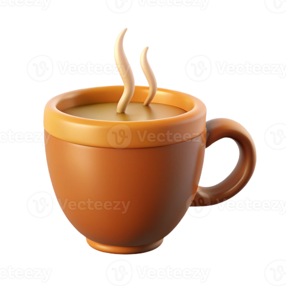 picturesque dynamic minimalist Flat color coffee cup icon with steam. Clean lines, crisp edges. with Scalable Design. artisan png