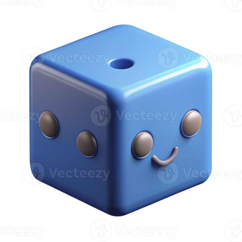 bold picturesque Cube character with a single dot for an eye. Clean lines, flat color, single-weight stroke with Scalable Design. gallery standard png