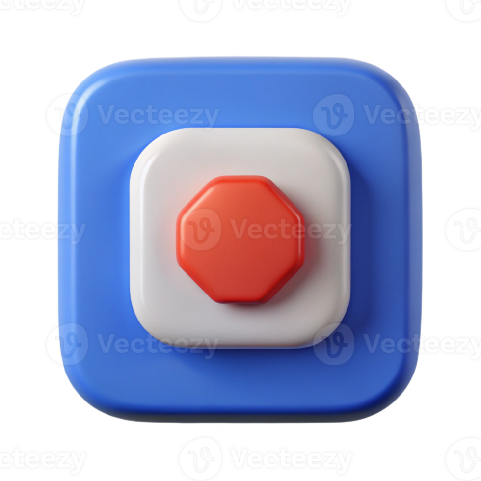 exemplary avant-garde Stop button icon in a square shape. Crisp edges, solid colors, with Scalable Design. precision png
