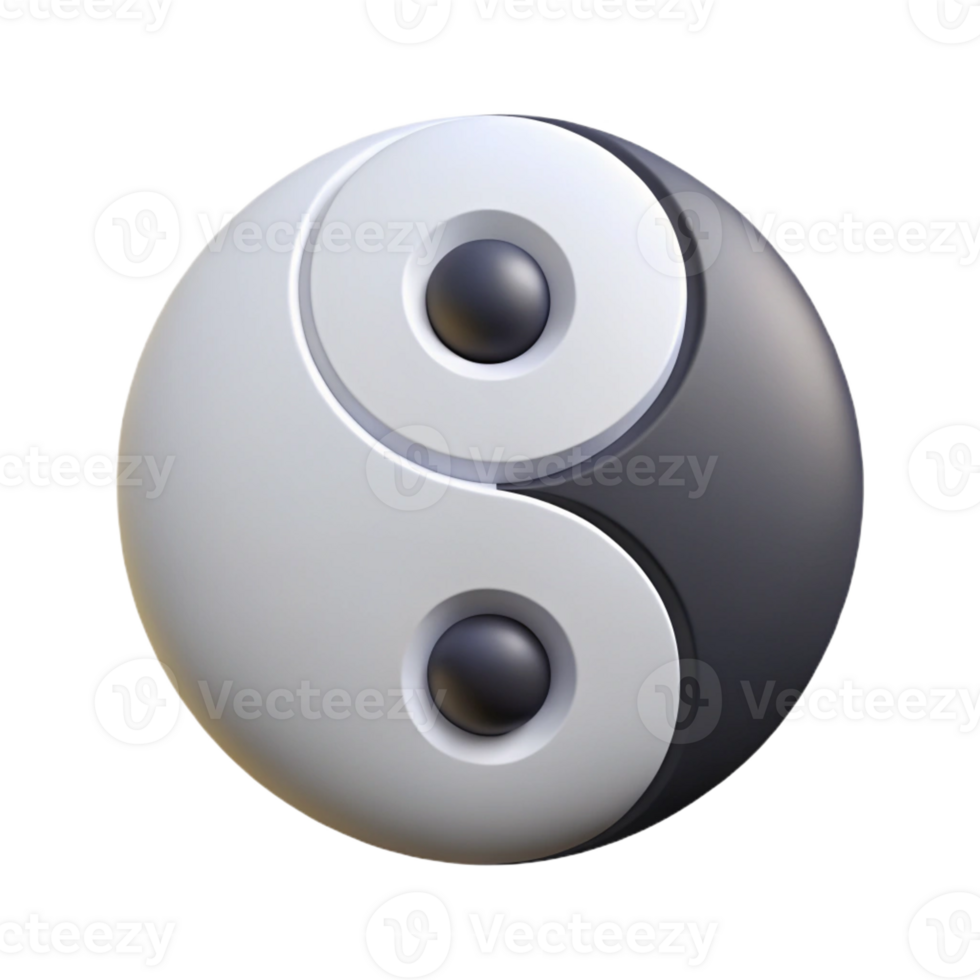 hypnotic distinguished Symmetrical silhouette of a yin yang symbol. Clean lines, minimal design with Scalable Design. png
