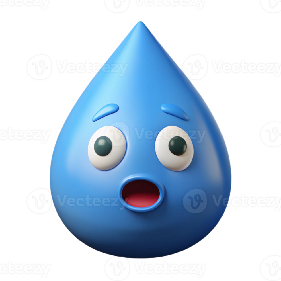 elegant distinguished Teardrop-shaped character with a surprised expression. Crisp edges, single-weight stroke, with Scalable Design. png
