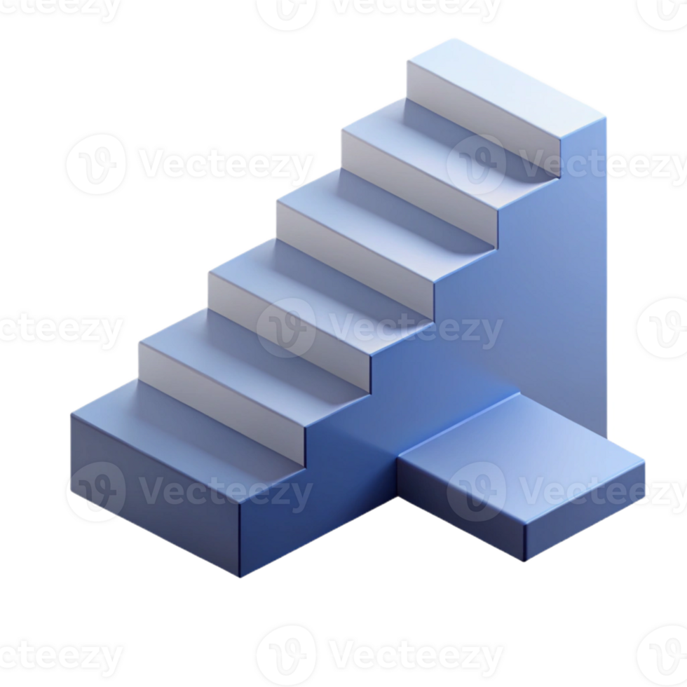 unforgettable contemporary Isometric staircase ascending into a void. Minimal, single-weight stroke with Scalable Design. 8K png