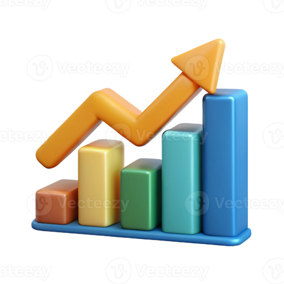 timeless modern Upward trending arrow chart with three data points. Clean lines, single-weight stroke with Scalable Design. premium png