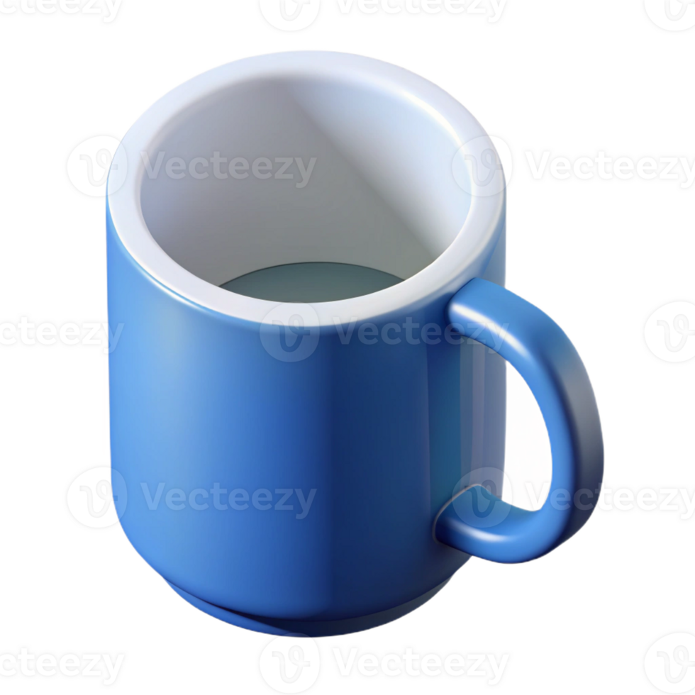 passionate sumptuous Isometric mug with clean lines, flat white with Scalable Design. museum quality png