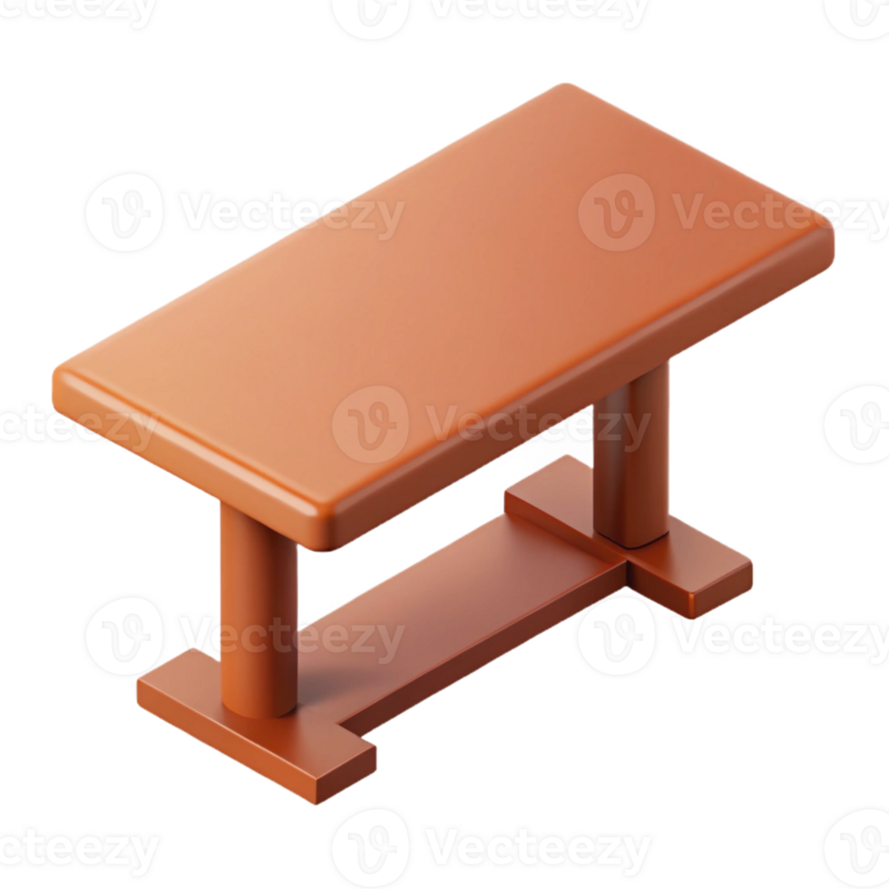 reflective extraordinary Minimal isometric table, single-weight stroke, brown with Scalable Design. sharp png