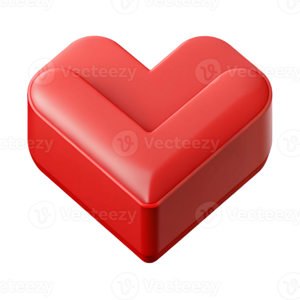 linda costeiro simétrico isométrico coração, mínimo, vermelho com escalável Projeto. genuíno png