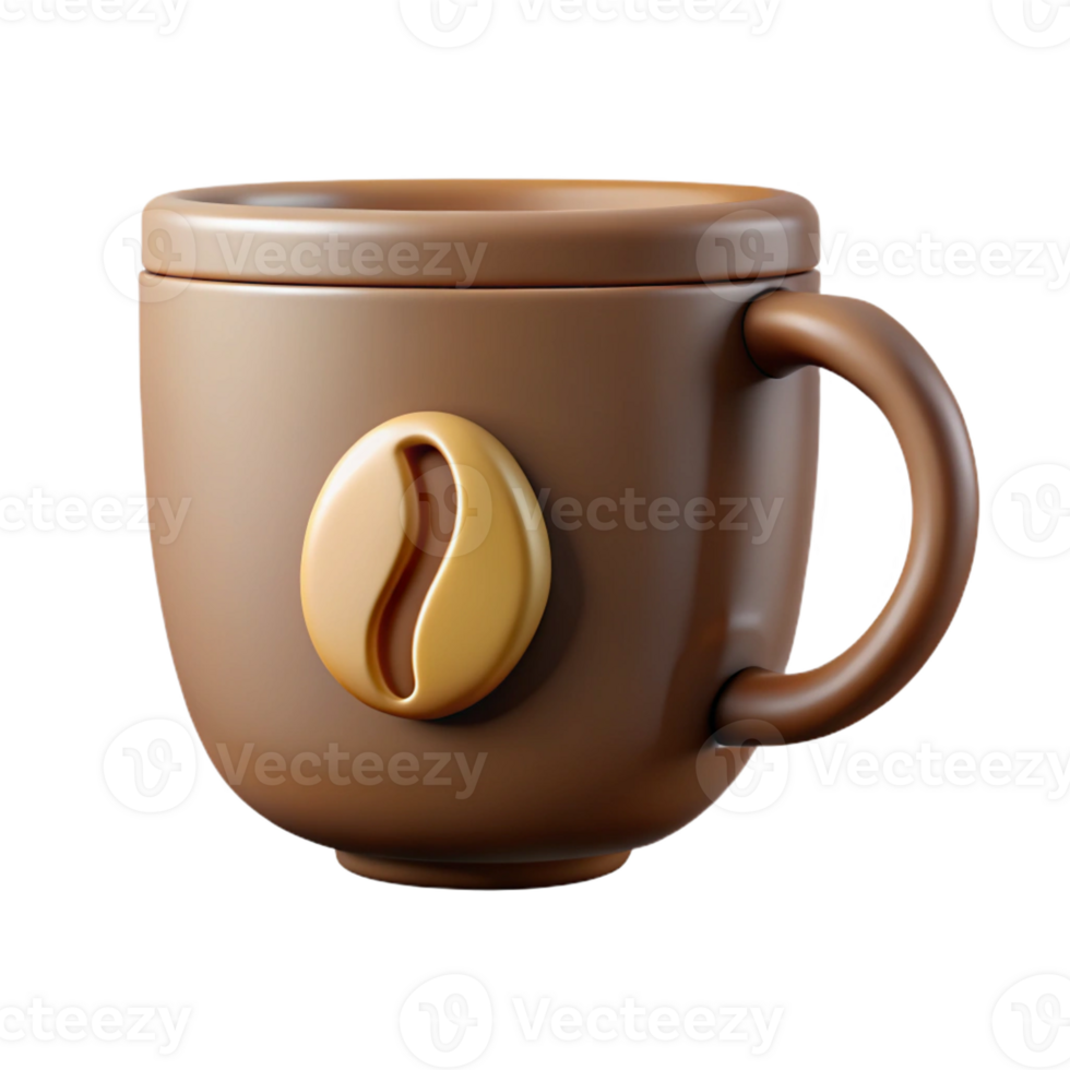 tranquil stunning Minimalist coffee cup logo with clean lines. Flat brown color. FORMAT with Scalable Design. high quality png