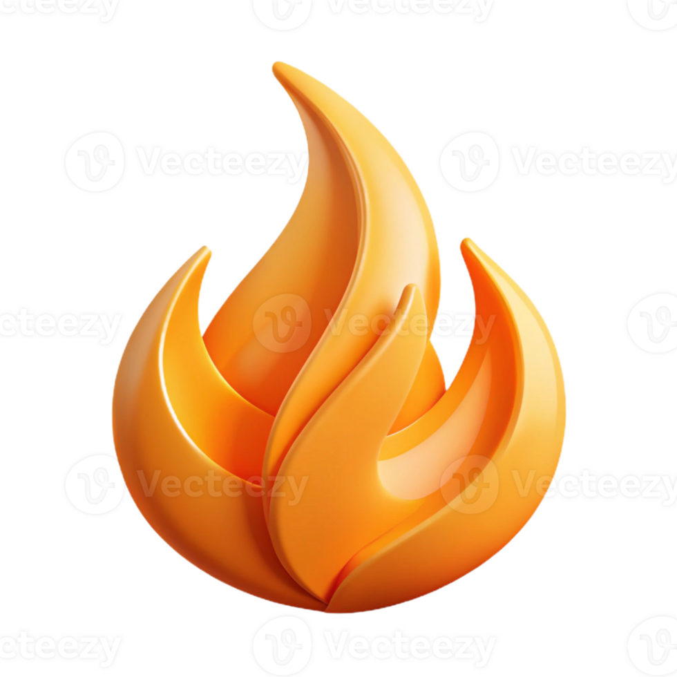 pristine joyful baroque Abstract flame with clean lines and a single-weight stroke. Flat orange color with Scalable Design. 4K png