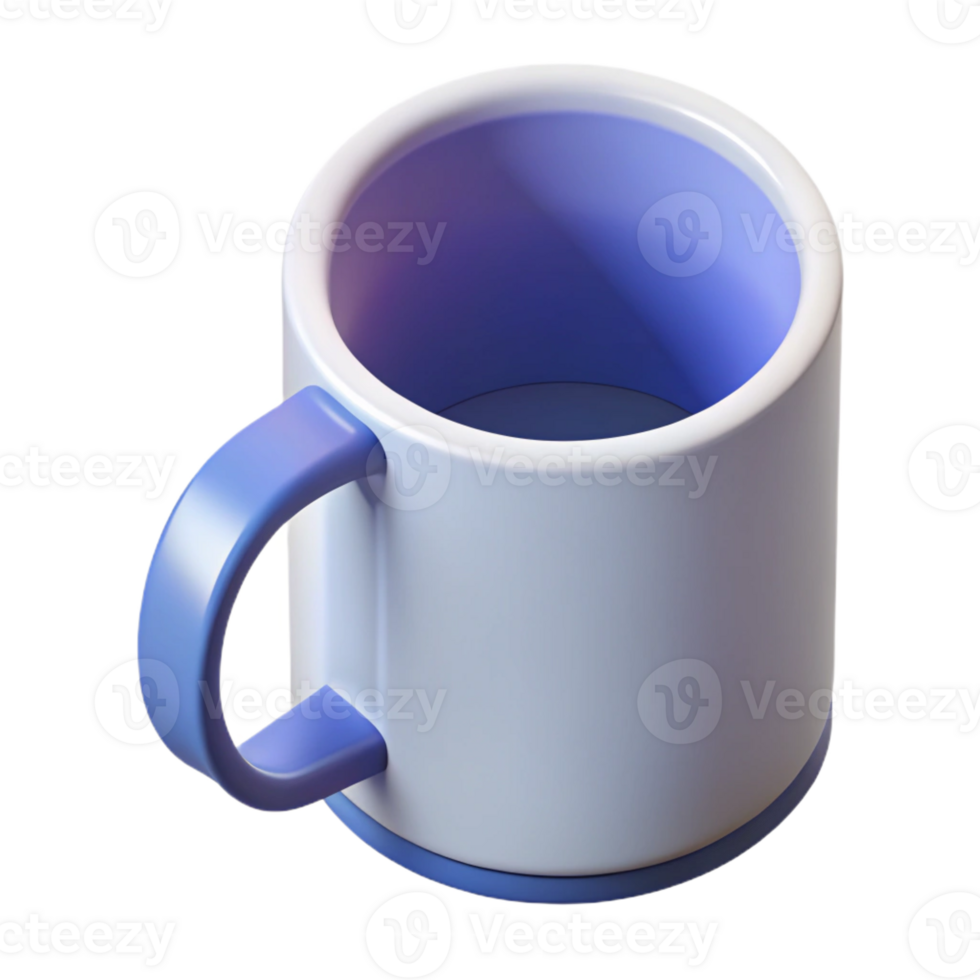 radiant gothic Isometric mug with clean lines, flat white with Scalable Design. crisp png