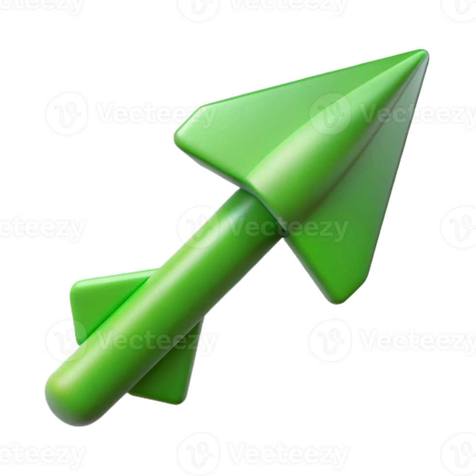 exemplary geometric Single-weight stroke, abstract arrow, symmetrical, clean lines, green with Scalable Design. studio quality png
