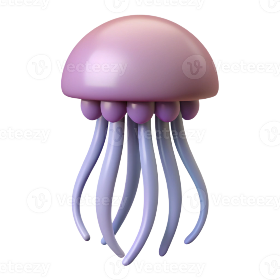 mysterious wonderful Flat color silhouette of a jellyfish. Clean lines, with Scalable Design. crisp png