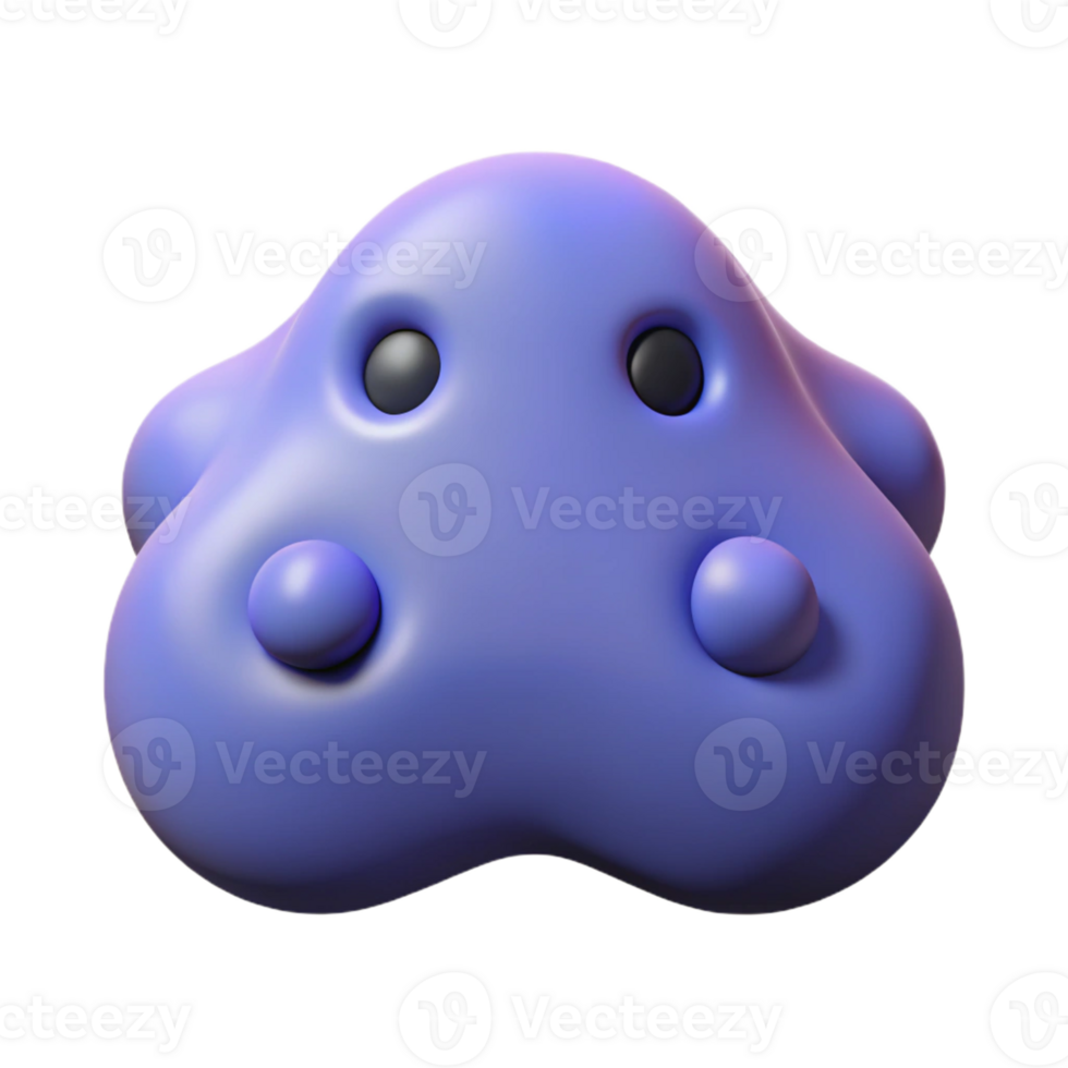 gorgeous mid-century Abstract blob character with two dots for eyes. Flat color, single-weight stroke, clean lines with Scalable Design. ultra HD png