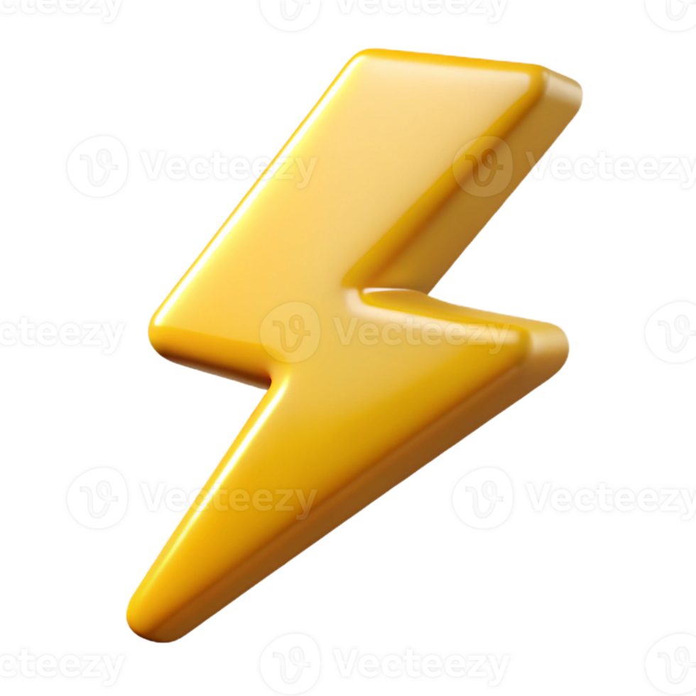 elegant unforgettable A stylized lightning bolt character with sharp zigzags. Crisp edges, flat color, with Scalable Design. png