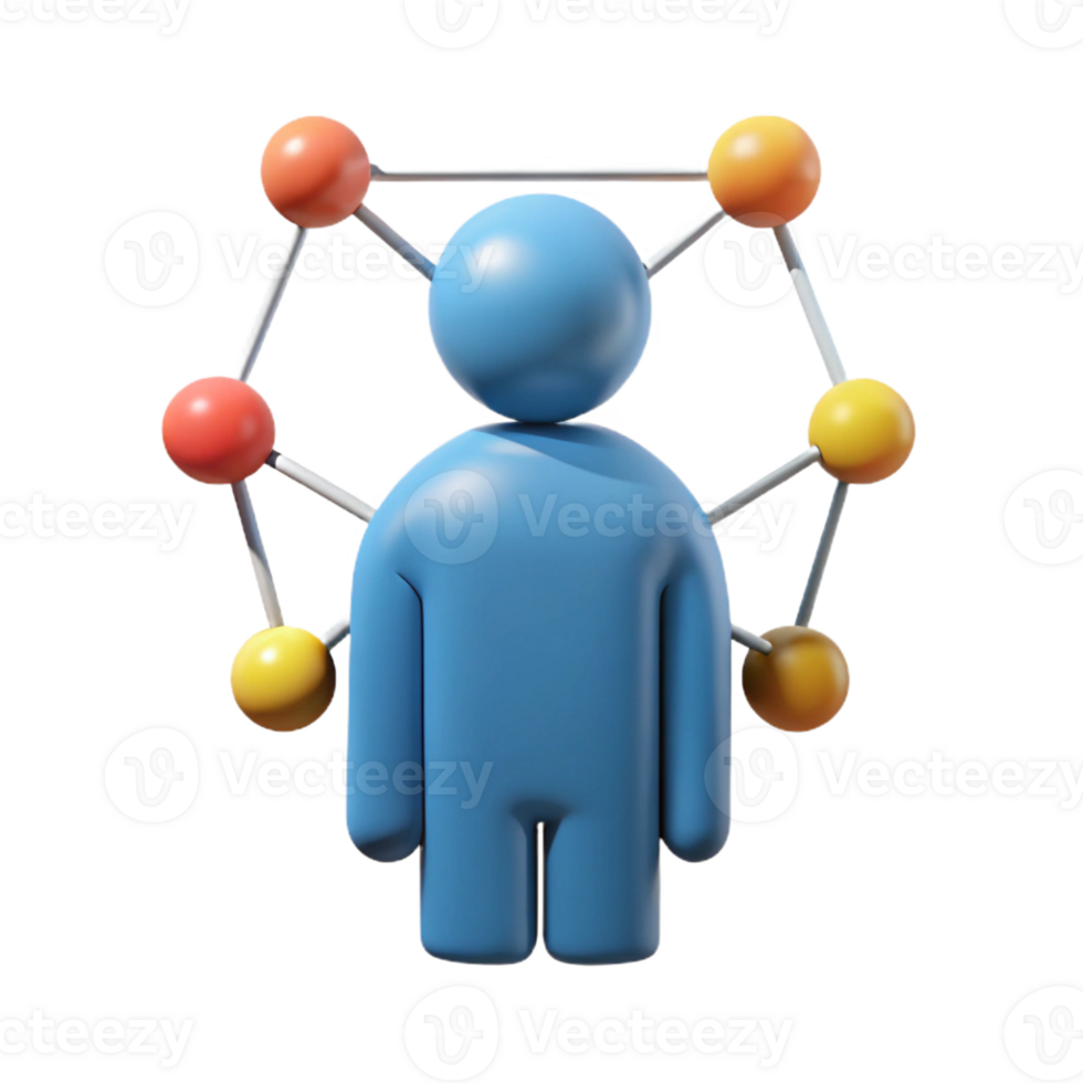 magnificent iconic Human figure silhouette with data points. Clean lines, flat color, minimal design with Scalable Design. png