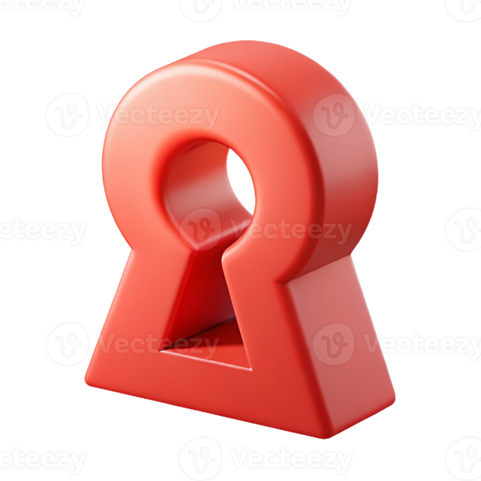joyful radiant Scalable abstract shape resembling a keyhole, flat red with Scalable Design. high quality png