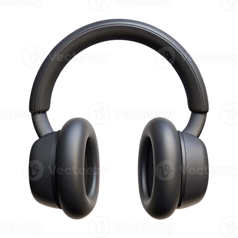 serene baroque Minimalist headphone logo with clean lines. Flat black color with Scalable Design. authentic png